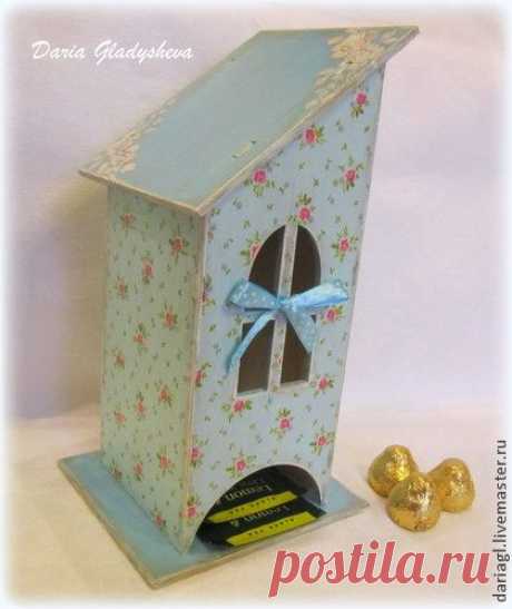 Купить Чайный домик &quot;Shabby blue&quot; продан - голубой, чайный домик, чайный домик декупаж