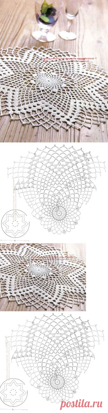 Салфетка крючком ... от Let's knit (Япония)