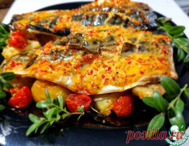 Скумбрия, запеченная с овощами – кулинарный рецепт