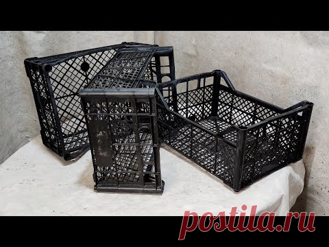 Из Трех одинаковых пластиковых ящиков, Три очень разные поделки.
