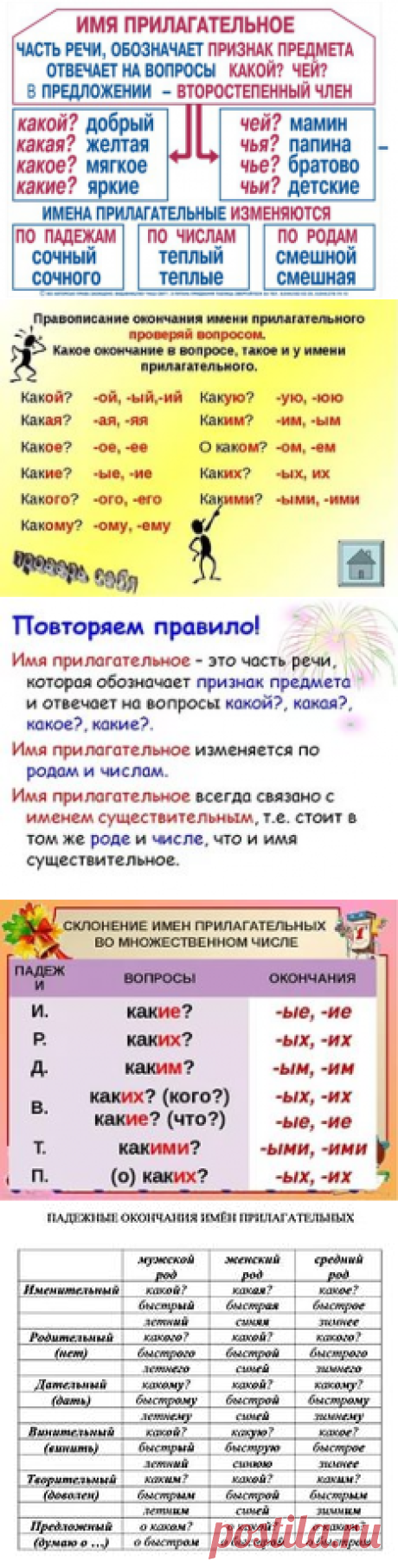 на какие вопросы отвечает имя прилагательное по падежам: 9 тыс изображений найдено в Яндекс.Картинках