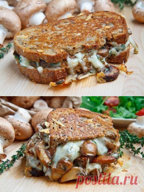 Бутерброды с сыром и грибами | Кулинарный сайт