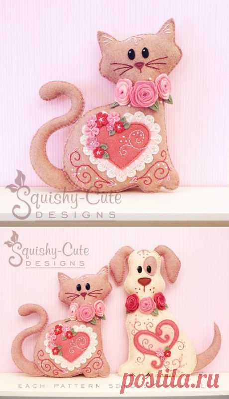 Cat Stuffed Animal Pattern Felt Plushie от SquishyCuteDesigns