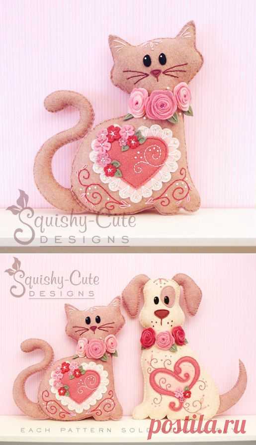 Cat Stuffed Animal Pattern Felt Plushie от SquishyCuteDesigns