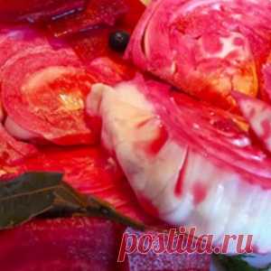 Вкуснейший рецепт капусты, маринованной со свеклой…