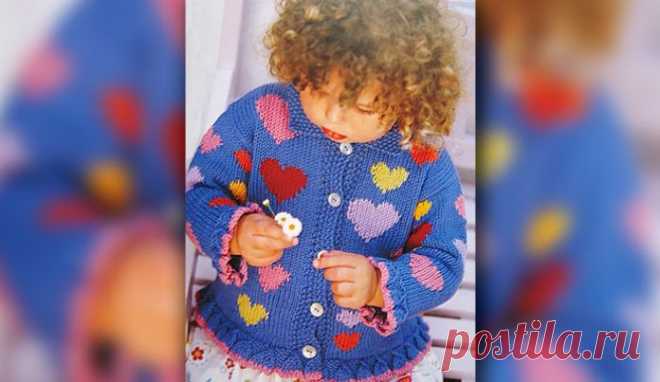 Жакет c сердечками | Loveknitting.ru