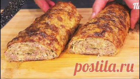 Рулет из лаваша с мясной начинкой в духовке #5