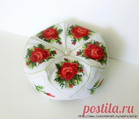 Вышивка крестом, схемы Бискорню с викторианскими розочками