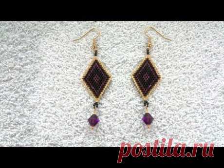 Beading4perfectionists : Basic stitch 16. Brick stitch increase / decrease Diamond shape - YouTube