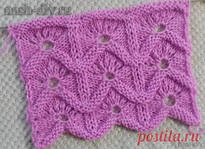 Ажурные волны Домики Узоры спицами