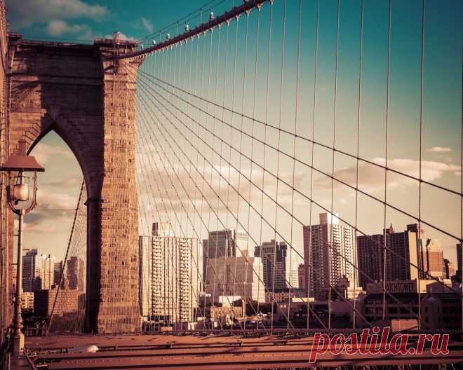 Скачать обои нью-йорк, new york city, бруклинский мост, раздел город в разрешении 1280x1024