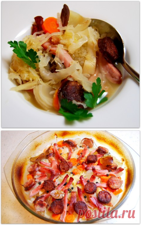 По мотивам "шукрута" или "Щи" приготовленные в духовке