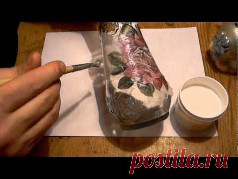 Декупаж бутылок салфетками своими руками: мастер-класс для начинающих с фото и видео-МК