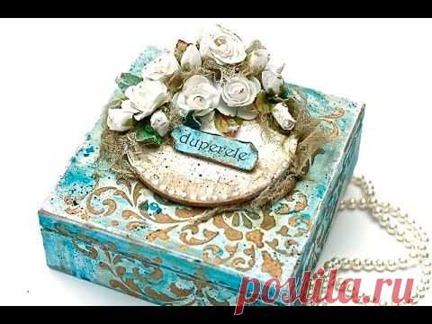 Видео МК - Шкатулка Mixed Media.