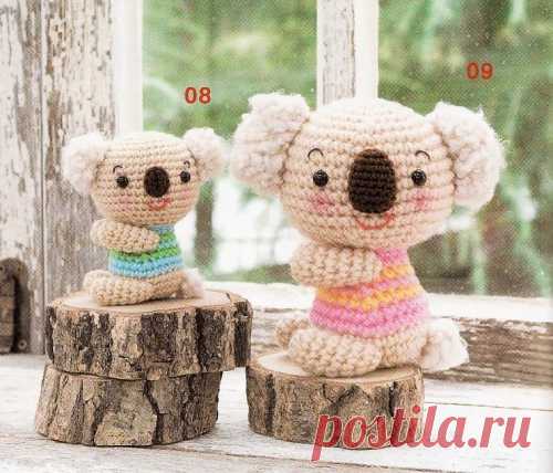 Коалы в полосатых кофточках / Вязаные игрушки / В рукоделии