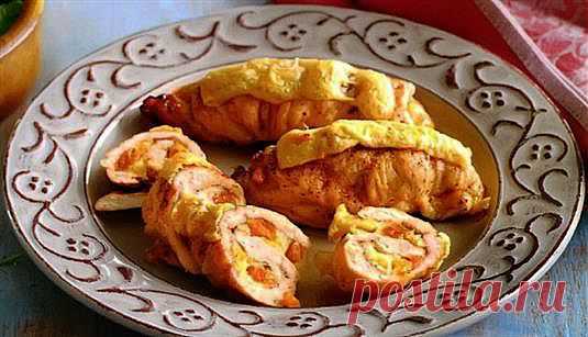 Рулетики из индейки с сыром и курагой - пошаговый рецепт с фото