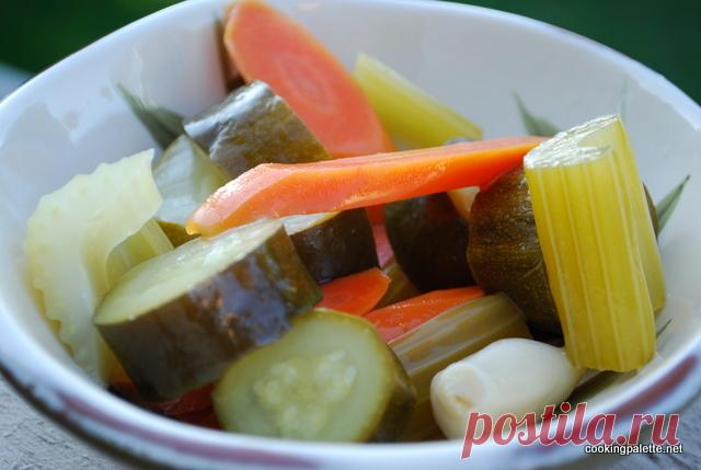 Овощи маринованно-соленые экспресс: морковь, патиссоны, перцы, сельдерей, цуккини - Cooking Palette