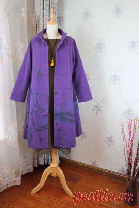 Womens coats Tunic Coat Loose Long coat purple jacket | Etsy 【Fabric】 Cotton 【Color】 purple 【Size】 Shoulder 39cm/ 15.2 Bust 106cm/ 41 Sleeve 58cm/ 23 Cuff around 30cm/ 12 Waist 125cm/ 49 Length 98cm/ 38.2 Hem 185cm/ 72    Have any questions please contact me and I will be happy to help you.
