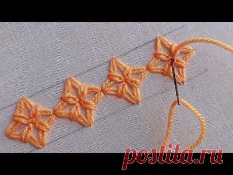 VERY EASY & BEAUTIFUL EID BORDER EMBROIDERY DESIGN FOR BEGINNERS / BORDER EMBROIDER STITCHRS FOR EID