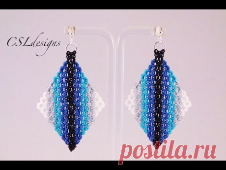 Micro macrame wavy diamond earrings