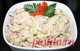 Салат из кальмаров с сыром и орехами - Простые рецепты Овкусе.ру
