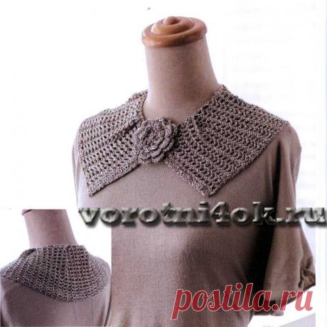 Филейный воротник с цветком