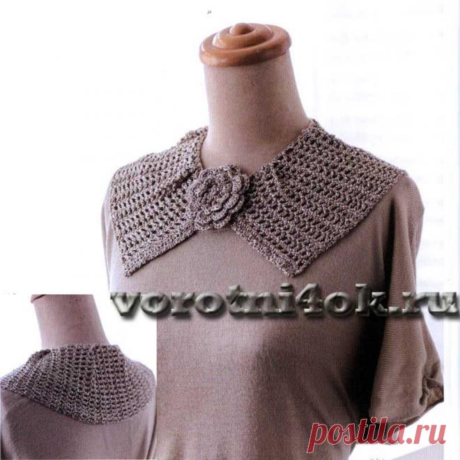 Филейный воротник с цветком