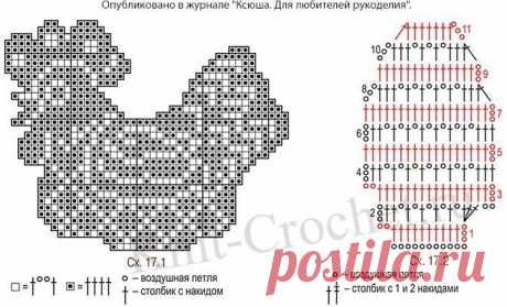 Вязаное панно "Курочка". Схема