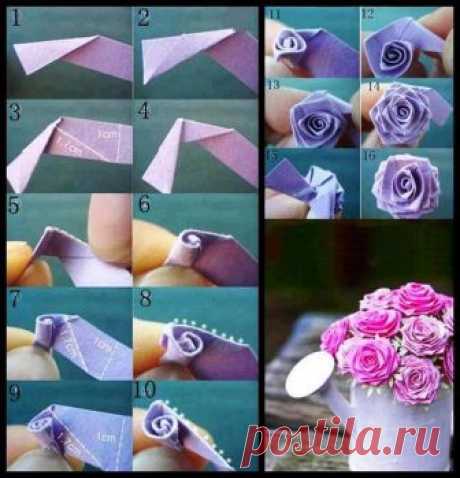 Удивительные цветы из бумаги — Сделай сам, идеи для творчества - DIY Ideas