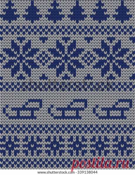 Knitted Winter Seamless Pattern: стоковая векторная графика (без лицензионных платежей), 339138044