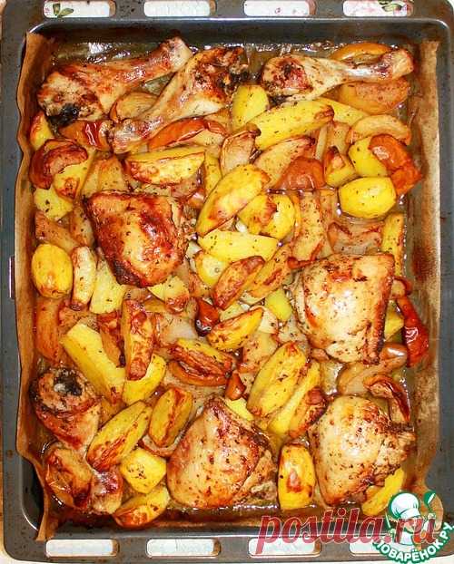 Запечённые окорочка с картофелем и яблоками – кулинарный рецепт