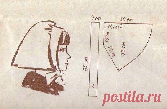 Выкройка косынки на ободке