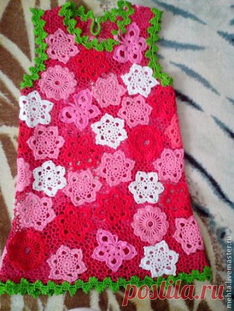 Вязаное платье для девочки &quot; ЛЕТО КРАСНОЕ&quot; - платье для девочки,платье вязаное