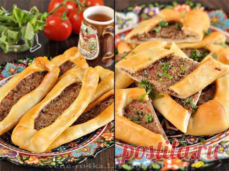 Турецкие пиде с мясом..