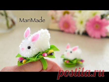 Adorable Easter Bunnies Bows Tutorial Резинки с Милыми Зайками МК