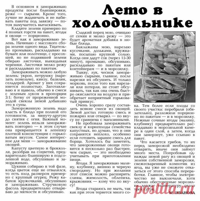 Заморозка овощей, грибов, зелени и ягод на зиму