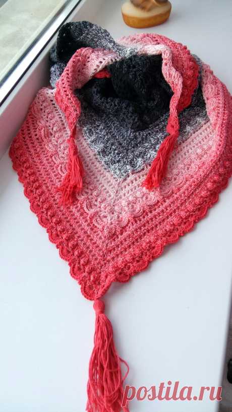 Шаль крючком Потерянная во времени.
