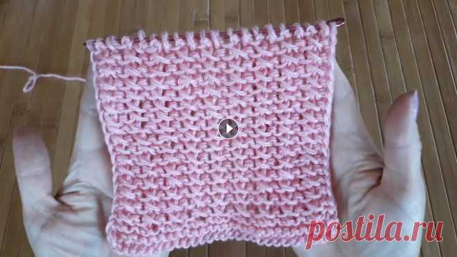 Несложный ажурный узор спицами для детских вещей.