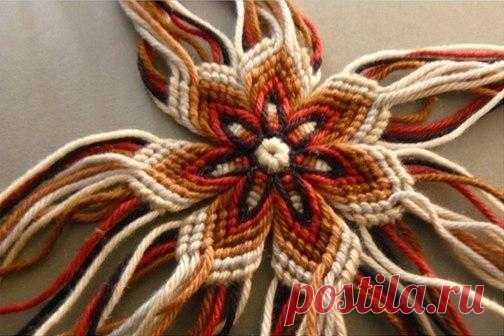 Цветок из пряжи — Сделай сам, идеи для творчества - DIY Ideas