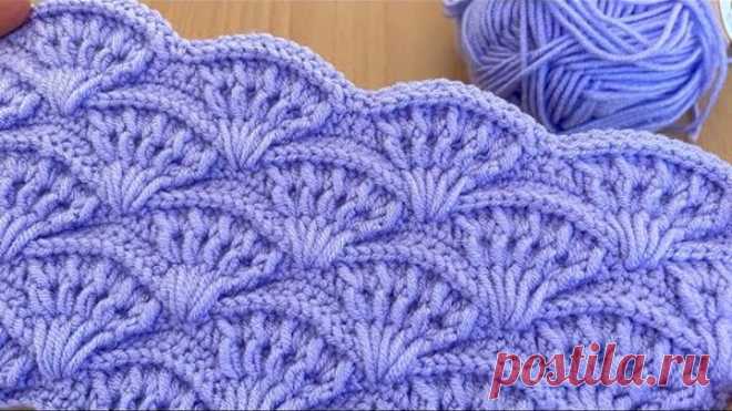 Bu modeli tek renk👌🏻denemelisiniz 😍 muhteşem oldu /çok güzel yelpaze örgü modeli / örgü battaniye