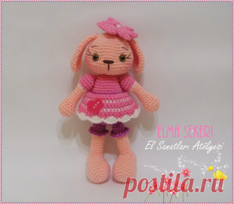 Elma Şekeri El Sanatları Atölyesi - Amigurumi Bebekler ve Örgü Modelleri: Pembe Tavşicik / Amigurumi