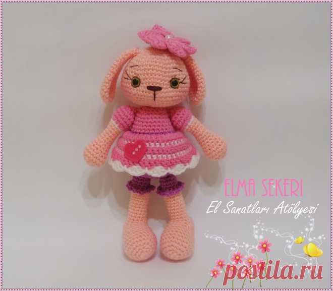 Elma Şekeri El Sanatları Atölyesi - Amigurumi Bebekler ve Örgü Modelleri: Pembe Tavşicik / Amigurumi