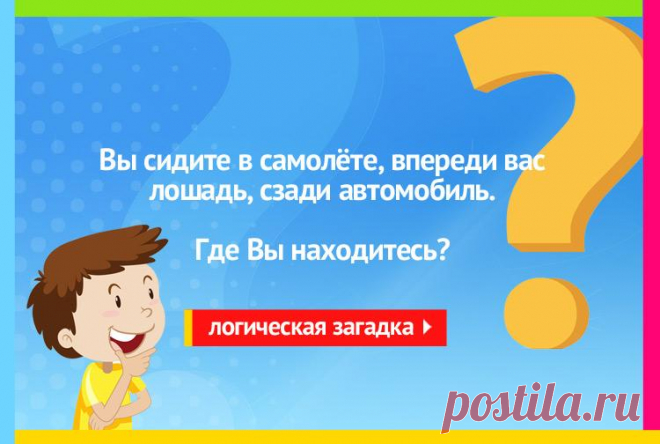 Вы Сидите в Самолёте, Впереди Вас Лошадь, Сзади Автомобиль - Загадка