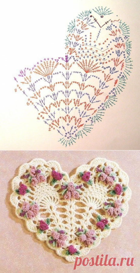 Вязаные сердечки со схемами — Сделай сам, идеи для творчества - DIY Ideas
