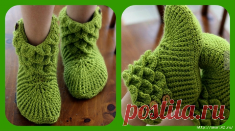 Вязаные боты "Крокодильчики"