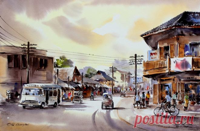 Акварели. Тайский художник Танакорн Чаиджинда (Thanakorn Chaijinda)