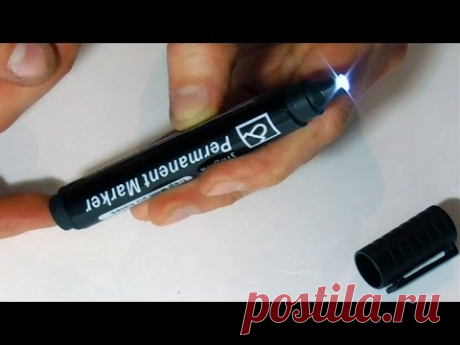 Как сделать ФОНАРИК ИЗ МАРКЕРА своими руками. Маркерфон