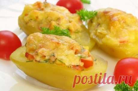 Фаршированный картофель с копченой курицей