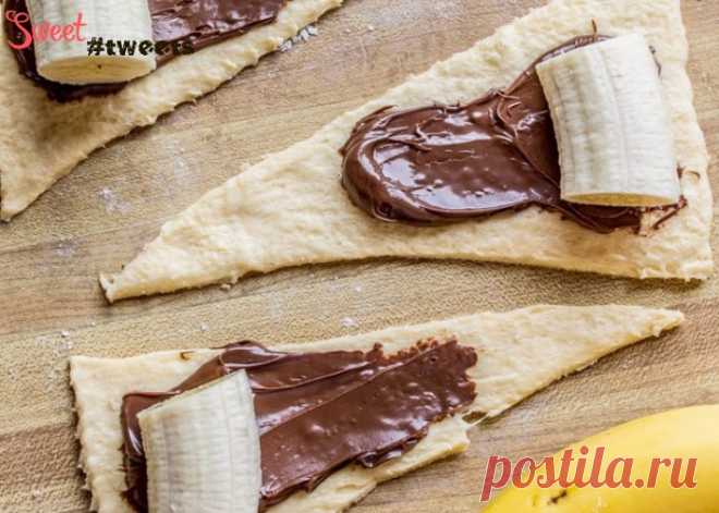 Круассаны с Нутеллой и бананами | Sweet Twittes