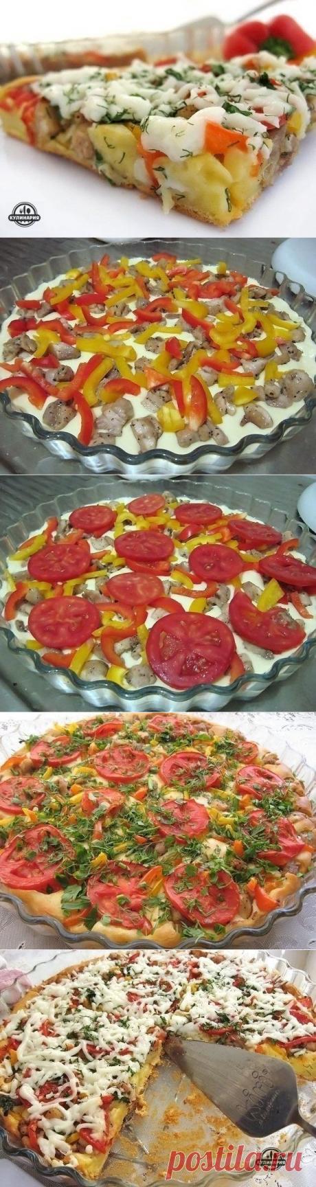 ОТКРЫТЫЙ ПИРОГ С КУРИЦЕЙ И БОЛГАРСКИМ ПЕРЦЕМ